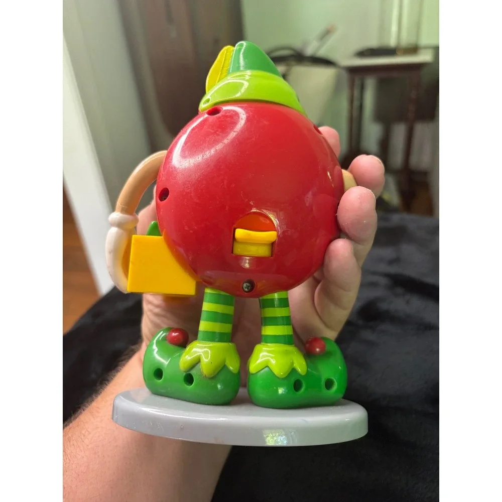 M&M's Red Character Christmas Elf Candy Dispenser Vintage Holiday Collectible